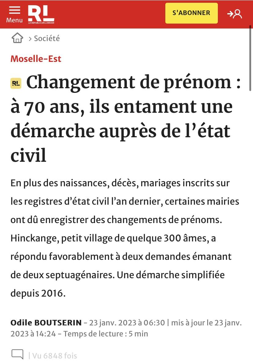 Changement de nom