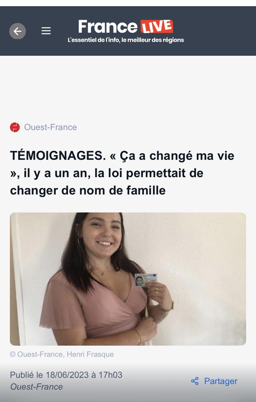 Changement de nom